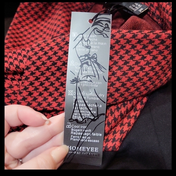 HOMEYEE Women's Retro Chic Colorblock Lapel Career Tunic Dress - Picture 13 of 14